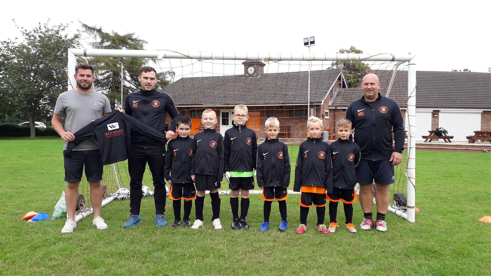 Leverington sports u7 blacks sponsor Nathan Procter Woodgate development; jacket sponsor from left N.P., Bradley Easey, Dylan Blake, Jack Cuthill, Lucas Stamp, Wills Boxall, Rowan Easey, Claudio Szczerba, Mark Easey, (16177684)