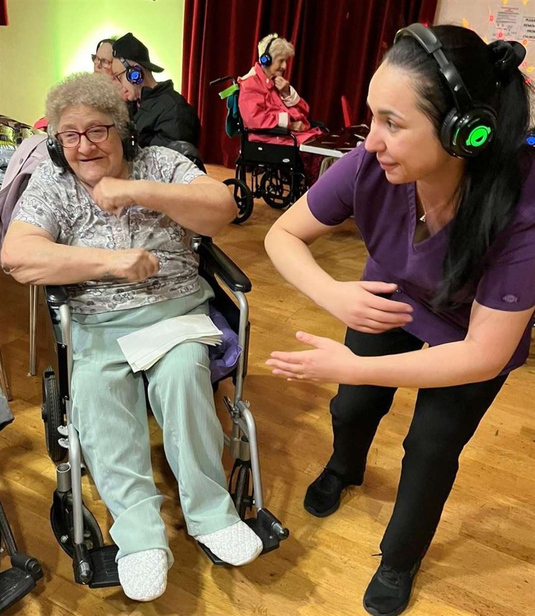 Residents and staff got their groove on at the silent disco