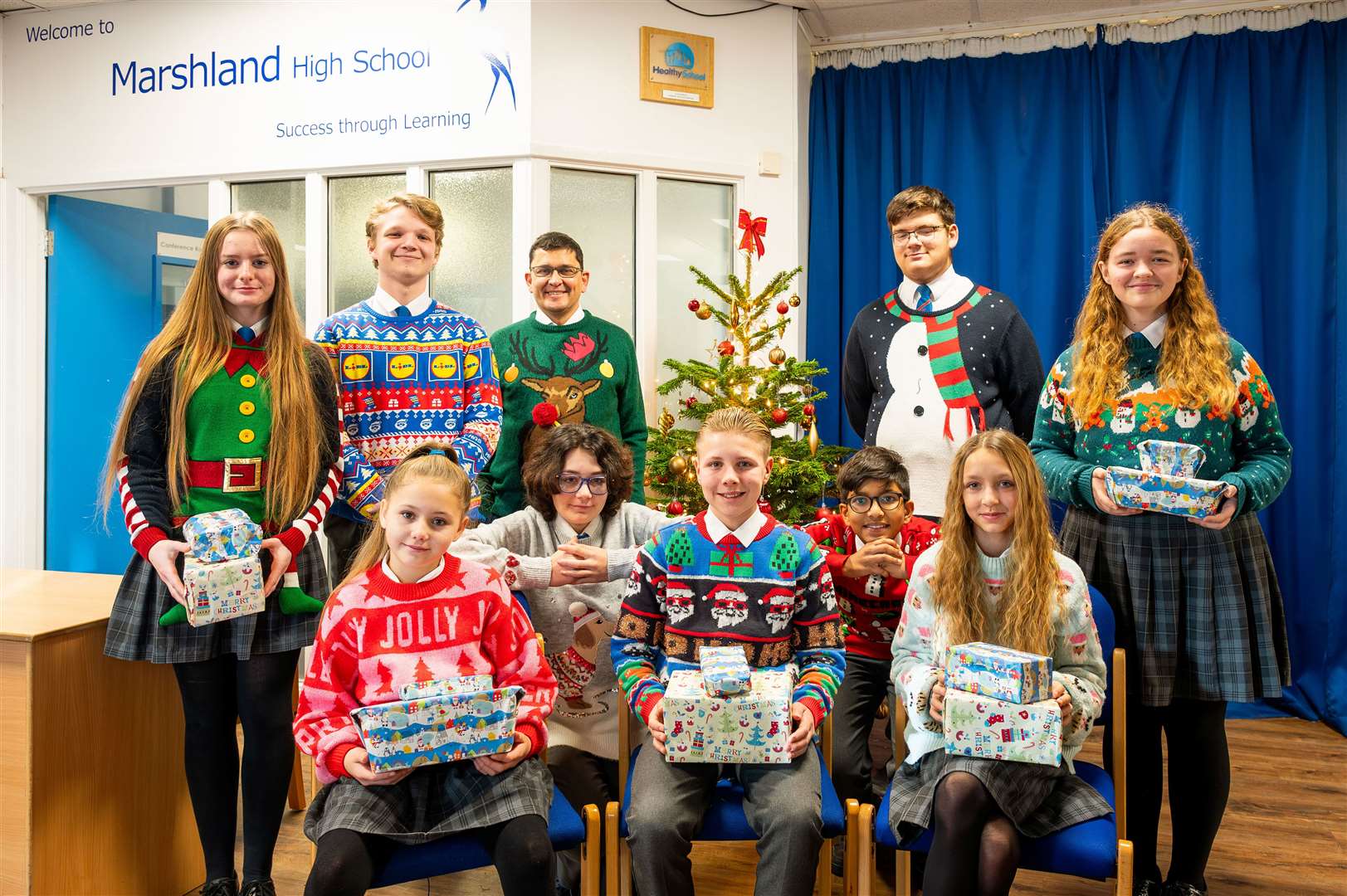 Christmas Jumper Day at Marshland High School. Photo: Barking dog Media/Ian Burt.
