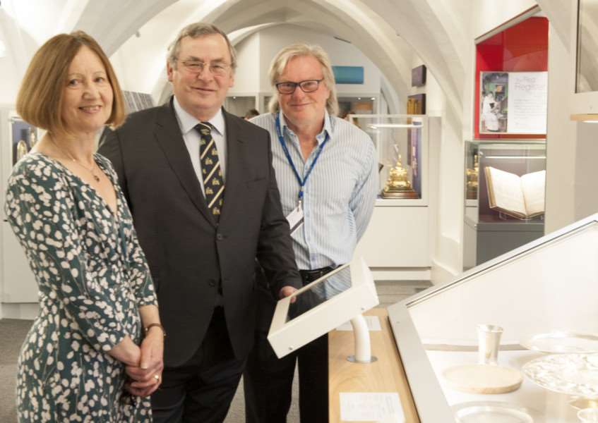 Stories of King's Lynn .Media Tour. King's Lynn's Town Hall. Pictured FLtoR Elizabeth Nockolds. Nick Daubney. Chris Barnfield. ANL-160318-200150009