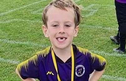 A GoFundMe page has been set up for Hunter. Picture: Wisbech St Mary FC Twitter