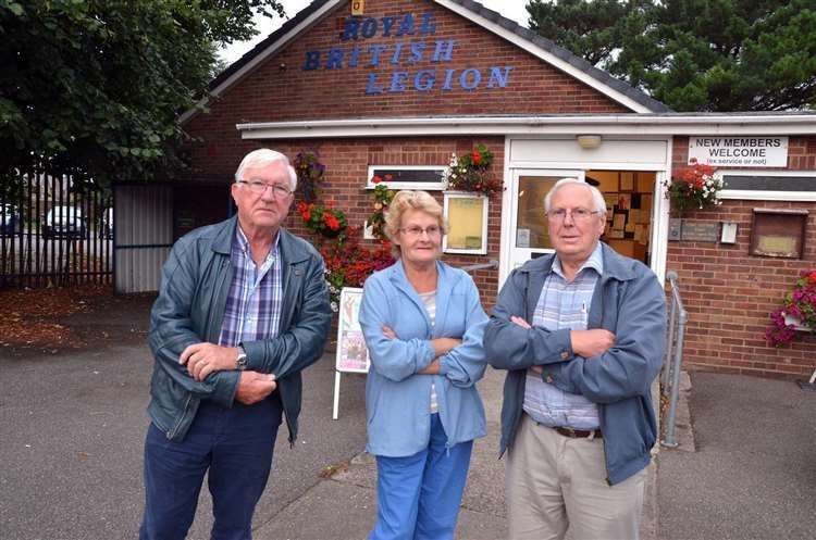 Long Sutton RBL branch chairman John Harris, treasurer Barrie Crowson and wife Christine. Photo (TIM WILSON): SG-280818-004TW (45887426)