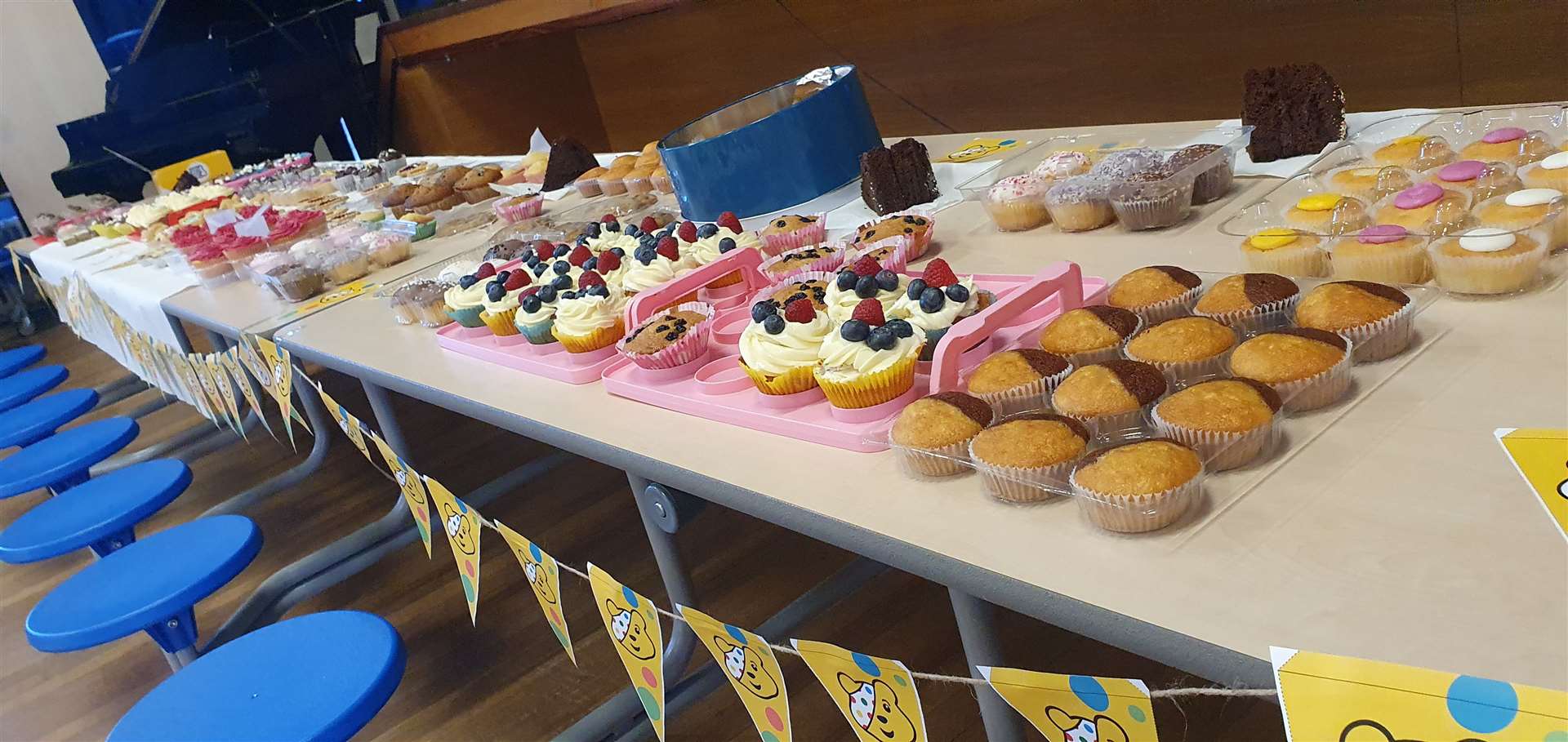 Marhsland High School support Children in Need with cake sale and sweet jar competition. (53197249)