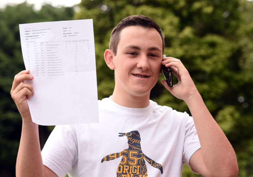 Alex Deaves reports his good news after picking up an A grade in religious studies, and two Bs in maths and geography at the Cromwell Community College in Chatteris.