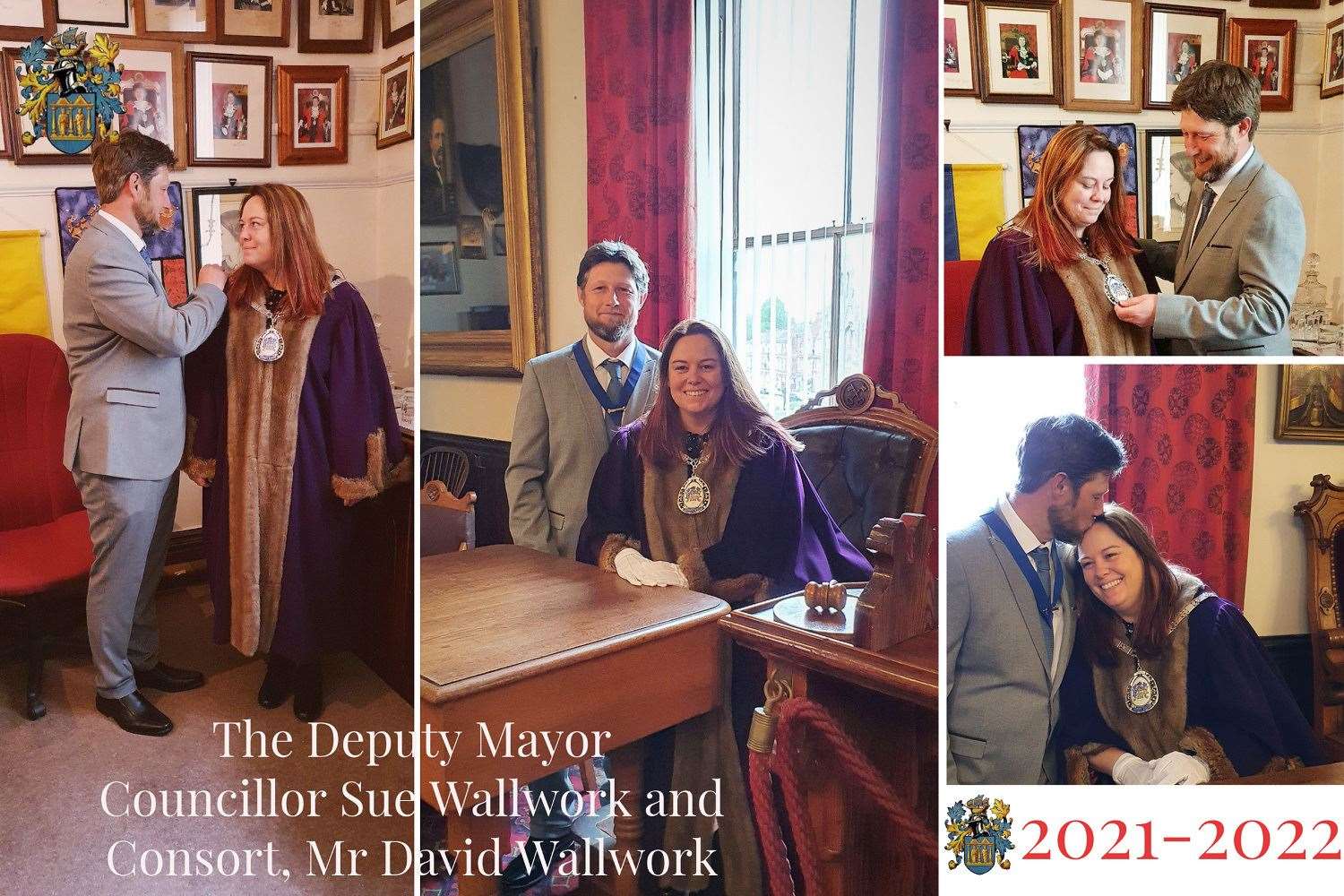 New deputy mayor Susan Wallwork and her husband and consort David, pose for photos at the council chamber after beign sworn in. (47481997)