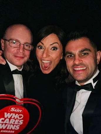 Magpas Air Ambulance Critical Care Paramedic Steve Chambers and Dr James Price with Davina McCall. (60964574)