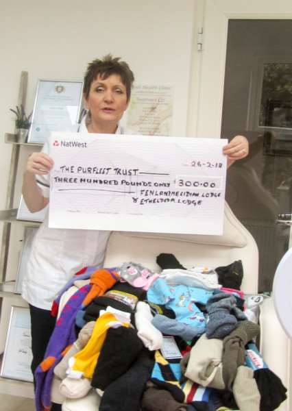 Jackie O'Neill has been overwhelmed with donations after launching her 'Sock it to me' campaign to help homeless people.