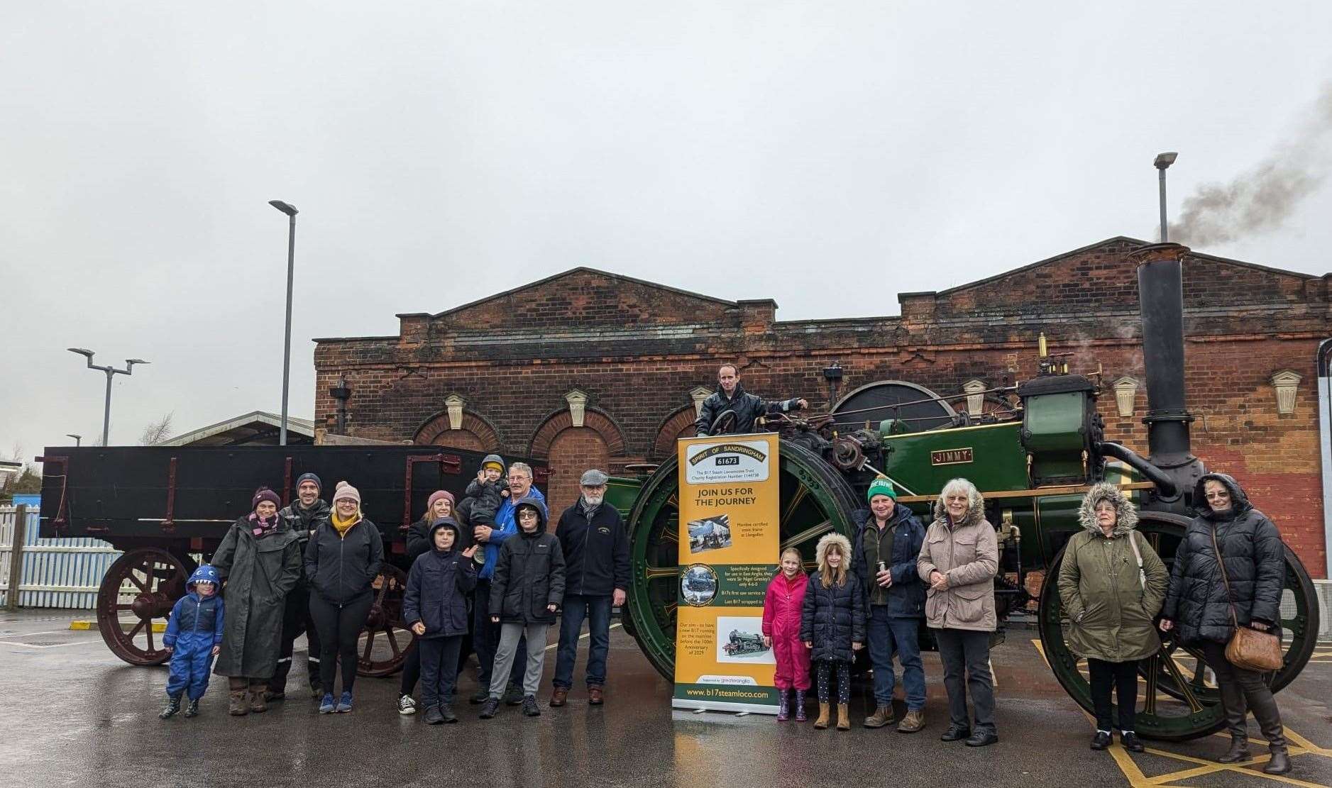People braved the weather to join in the sound-off event at March railway station to mark the start of the 200th anniversary year of the modern railway