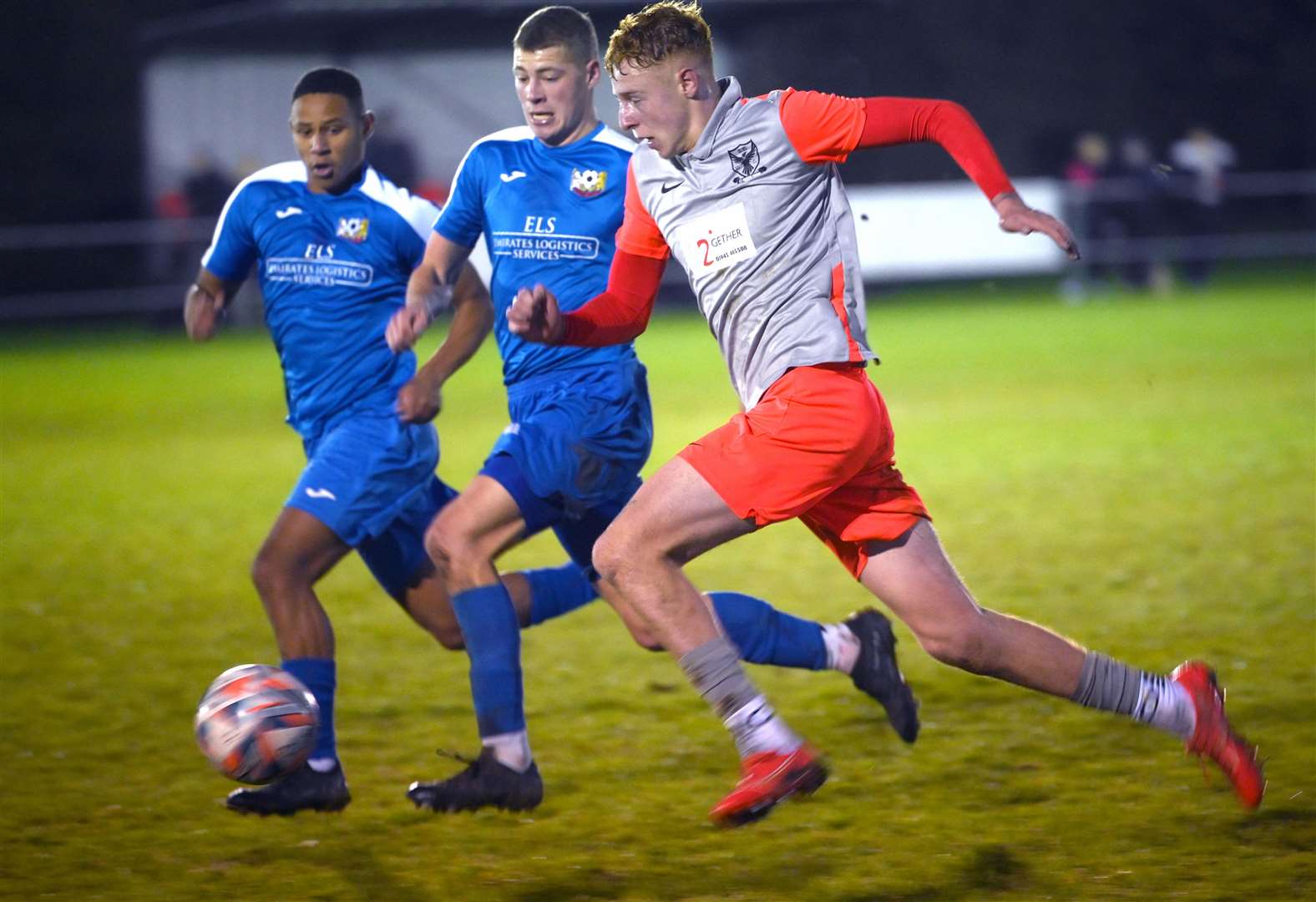 Parson Drove in action during their last home game, with Cornard United