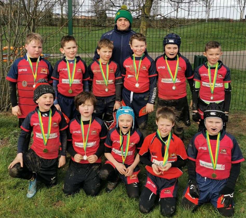 Wisbech under-9's with coach Ian Warby. (30600387)