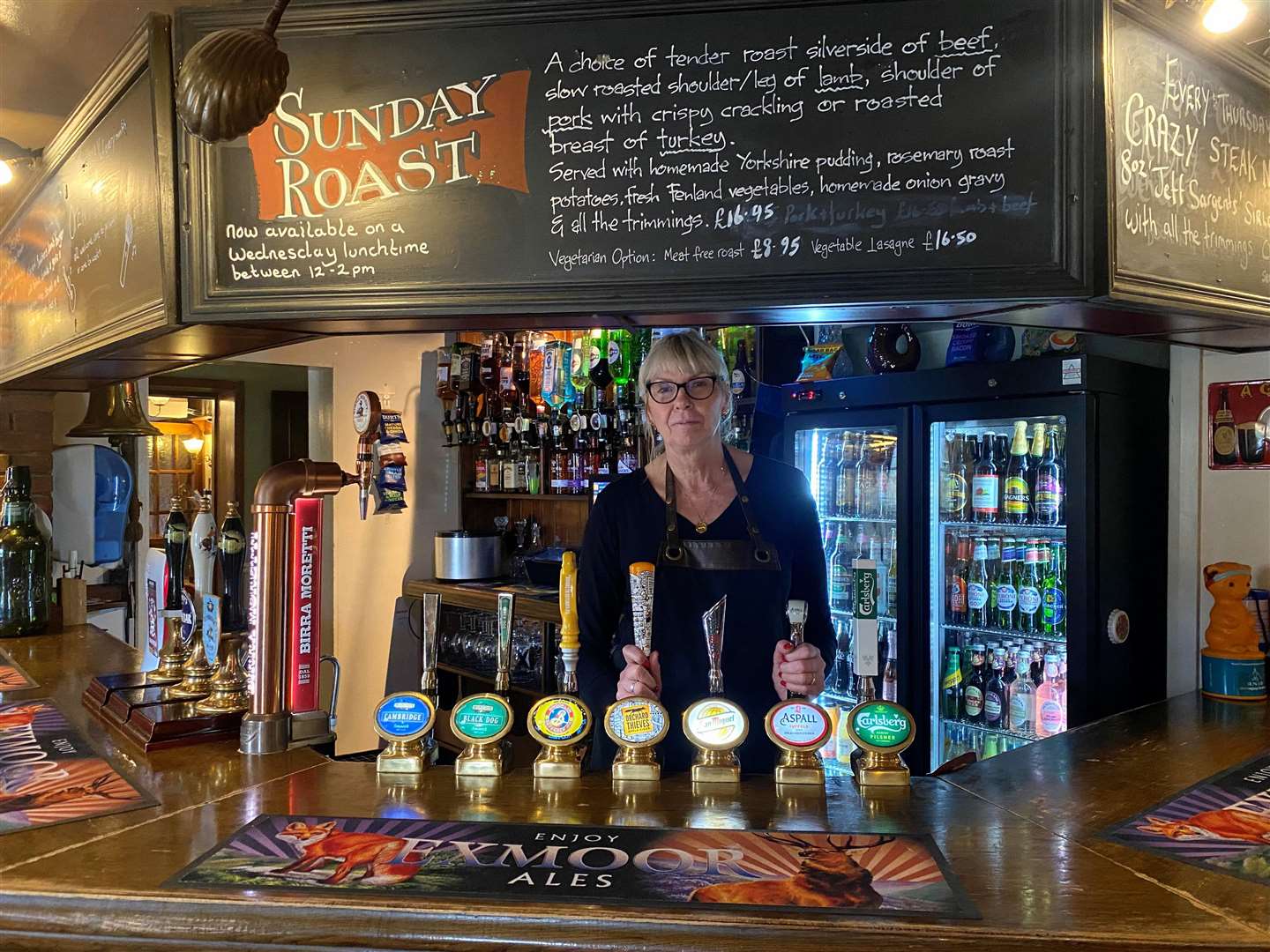 Gina Birch, landlady of The Lamb and Flag pub in Welney. Picture: SWNS