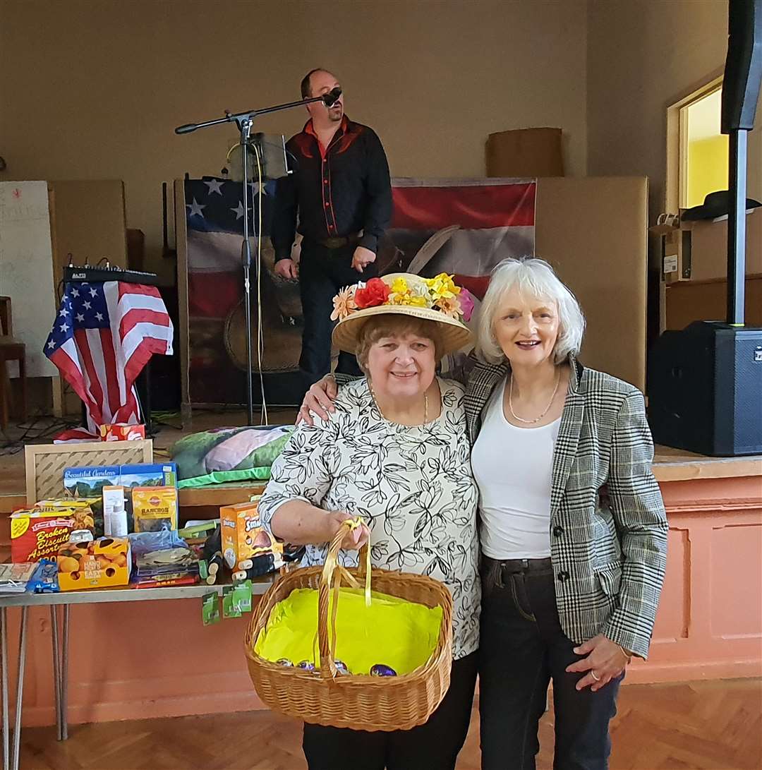 Sandra Whatling and Norma who gave out free crème eggs