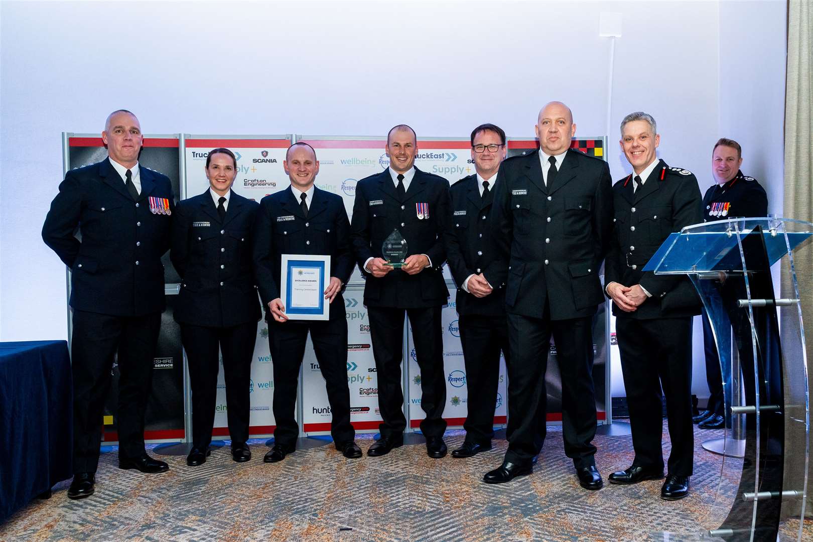 The Training Centre Team receiving the Excellence Award