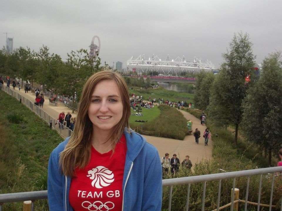 Sporting Team GB colours at the park to watch the Paralympics