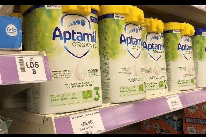 Baby milk is often now sold from behind a counter or with security tags attached