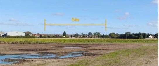 The proposed site of the 33 houses viewed from Leverington.