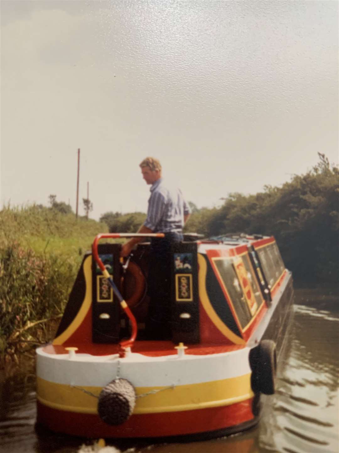 The first of Fox's hire fleet pictured with Charlie at the helm in 1976.