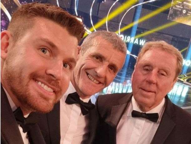 Magpas Air Ambulance Critical Care Paramedic Thomas Giddings and EEAST Paramedic Charlie Harris with Harry Redknapp. (60964577)