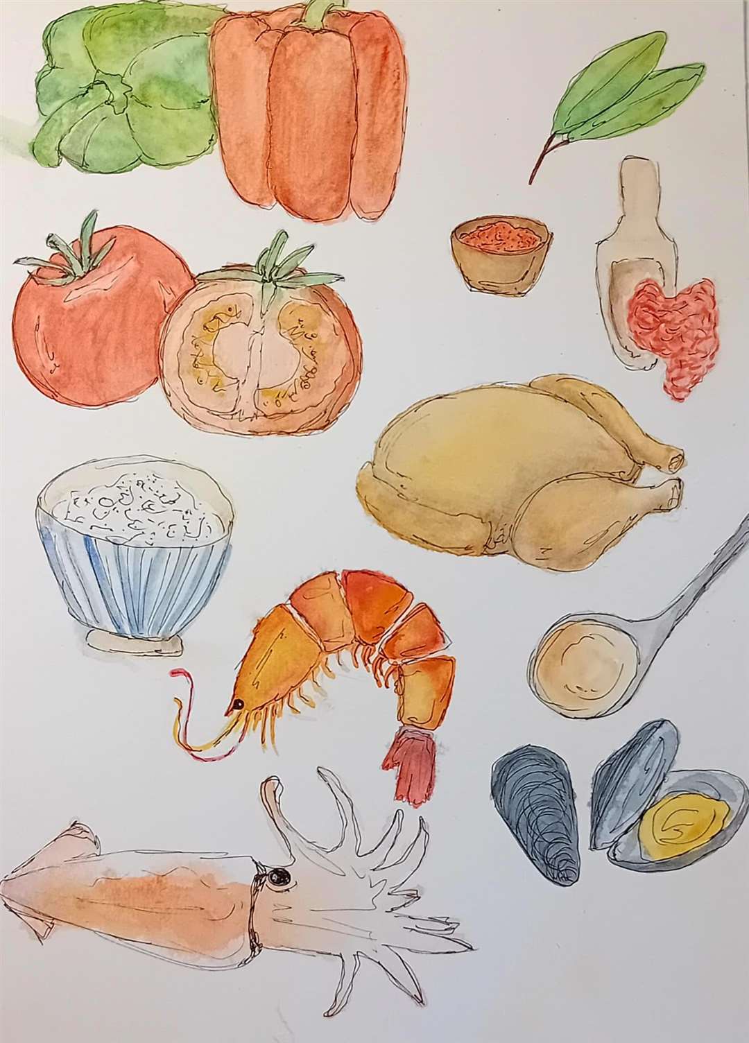 Some of Isabelle’s initial sketches for the cookbook (Isabelle/PA)
