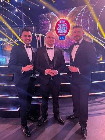 Magpas Air Ambulance Dr James Price (left) and Critical Care Paramedics Steve Chambers (middle) and Thomas Giddings (right) at the Who Cares Winds awards (60964571)