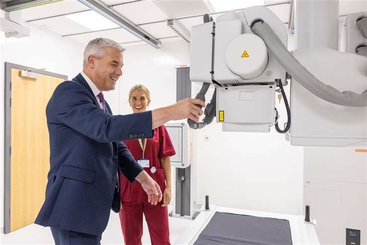 MP Steve Barclay pictured when he was Health Secretary visiting the George Eliot CDC - it has facilities similar to those at North Cambs Hospital.