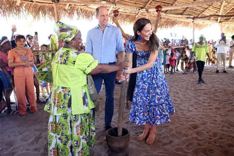 The then-Duke and Duchess of Cambridge attending the Festival of Garifuna Culture in Hopkins, a small village on the coast which is considered the cultural centre of the Garifuna community in Belize, during their tour of the Caribbean on behalf of the Queen to mark her Platinum Jubilee (Chris Jackson/PA) (61596242)