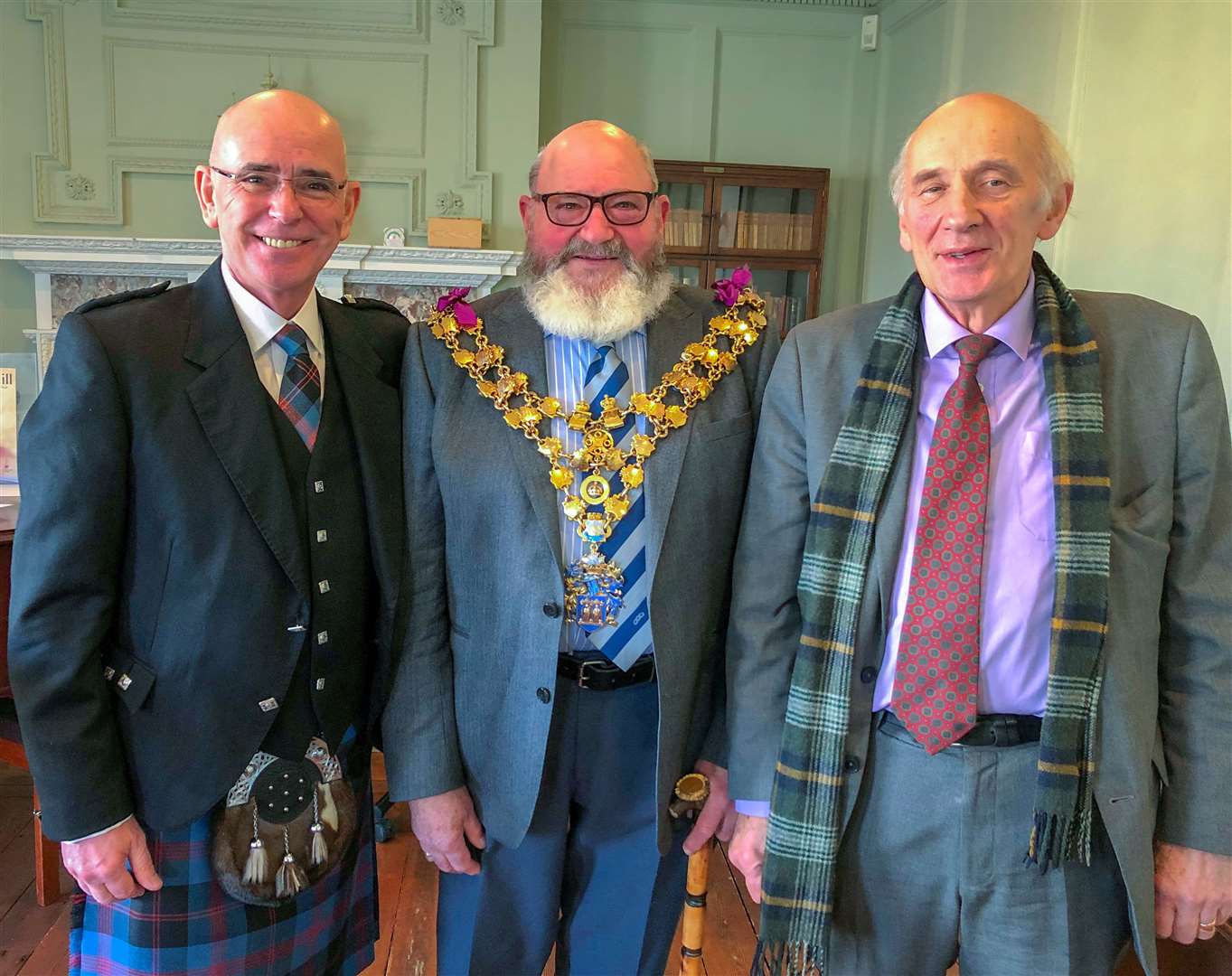 Pictured from left are: James Strang, mayor Michael Hill, Peter Clayton. (23437491)