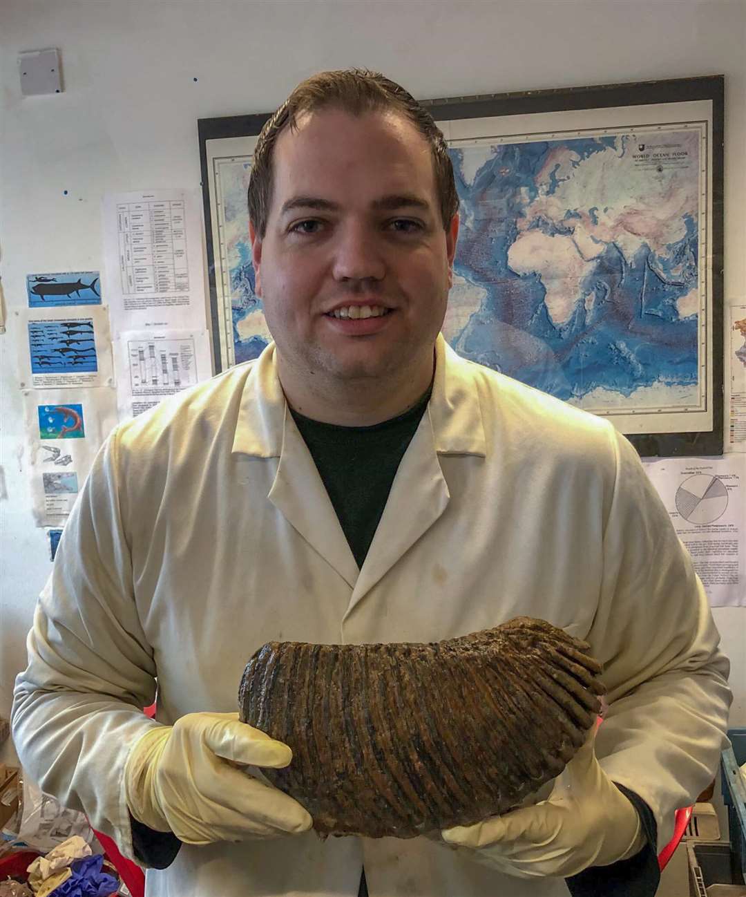 Jamie Jordan with the woolly mammoth tooth. (5170848)