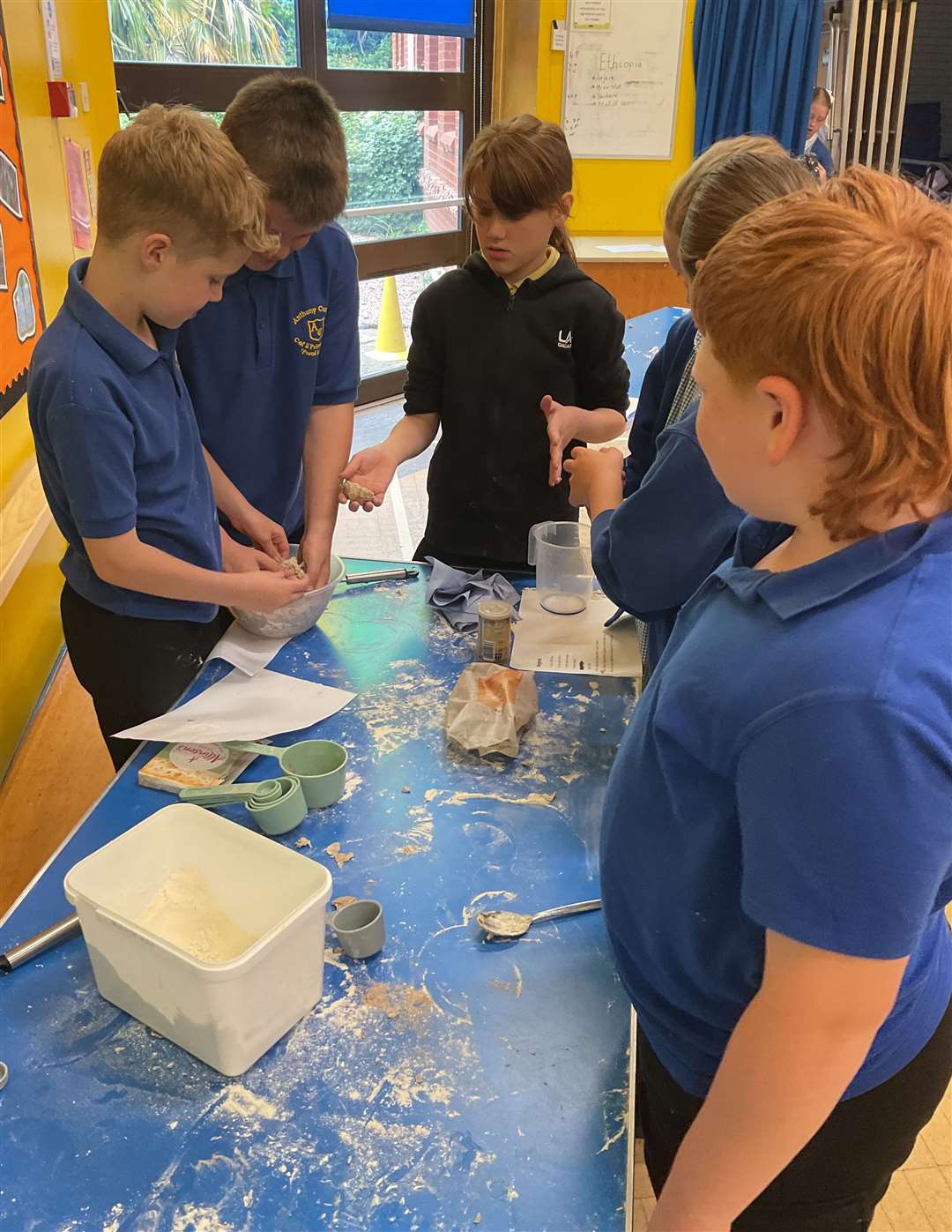 Walpole St Peter children make bread