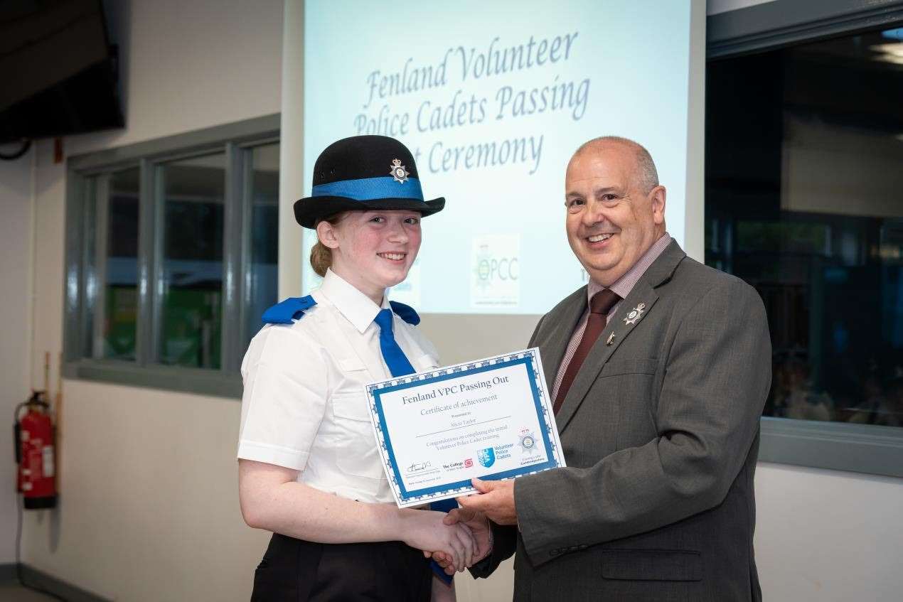 Police Cadets Celebrate with passing out parade at Wisbech.