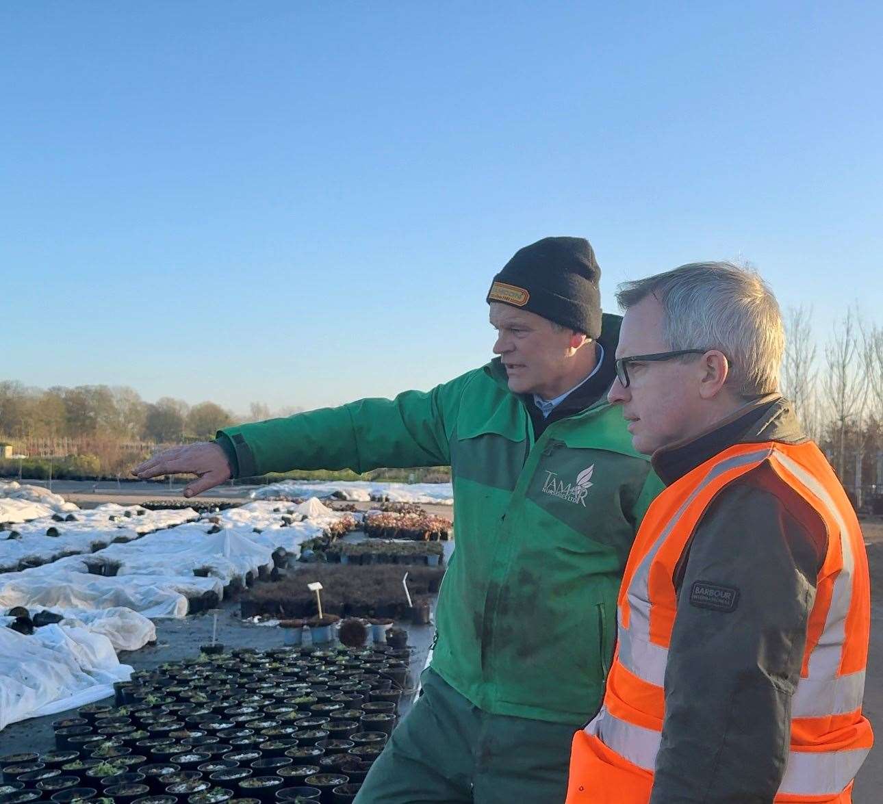 James and Johan at Tamar Nurseries
