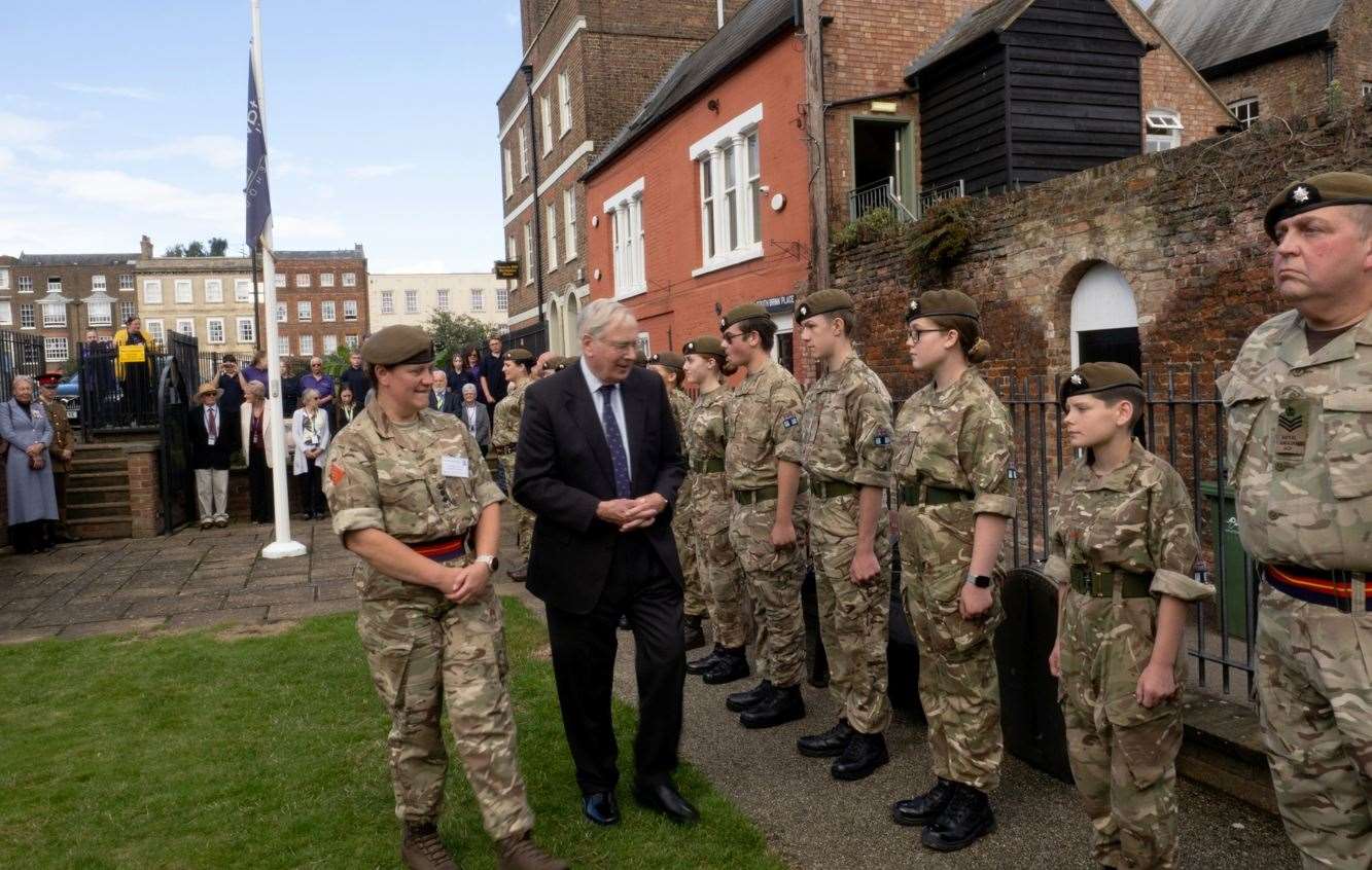 HRH inspects Wisbech Cadets with Col Deacon