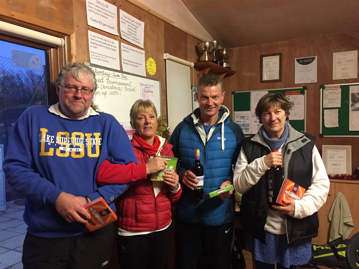 Wisbech Tennis runner-up Andy Lister and Jacqui West and winners Gary Fitzjohn and Wendy Cropp.