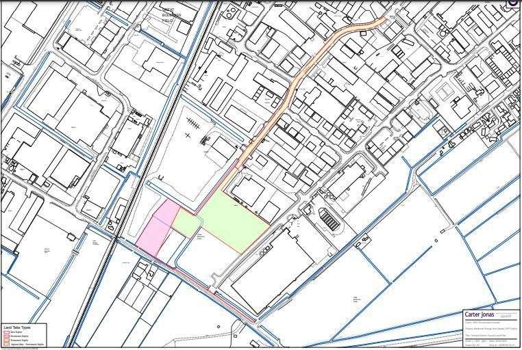 The company behind the Wisbech incinerator project wants to buy land from Fenland District Council to allow the project to go ahead.  The pink area is needed for the incinerator itself, the green area is only needed temporarily during construction.