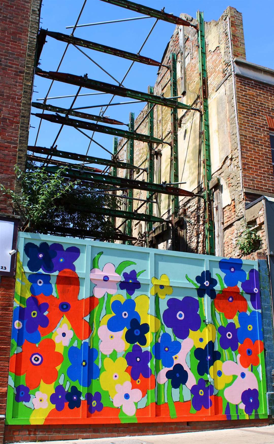 Blackfield Creatives, working in partnership with Fenland District Council (FDC) and the Ferry Project, have transformed the temporary hoardings that protect the derelict site at 24 High Street in Wisbech into a beautiful work of art. (58382418)