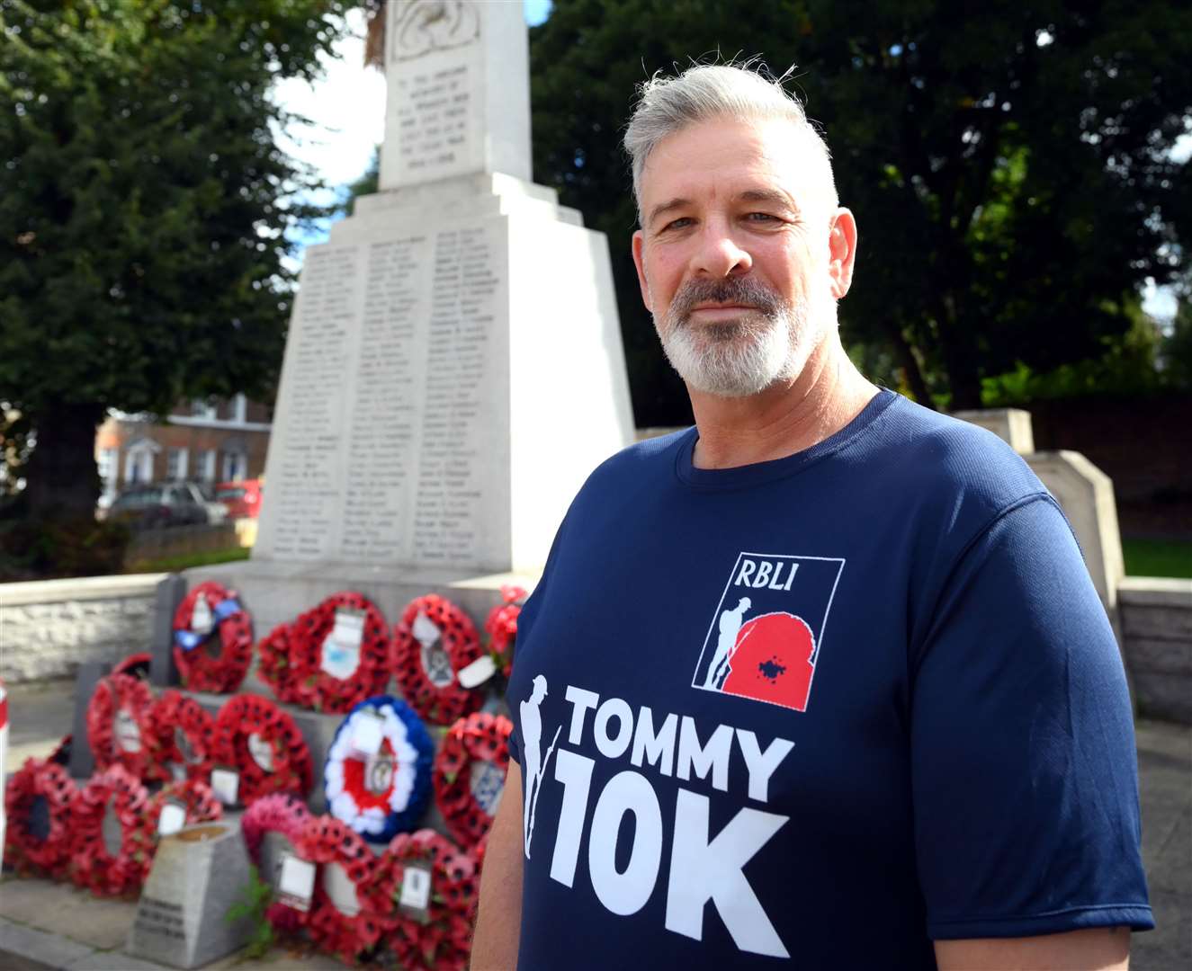 Andrew Callaghan at the Wisbech war memorial. Pic: Adam Fairbrother