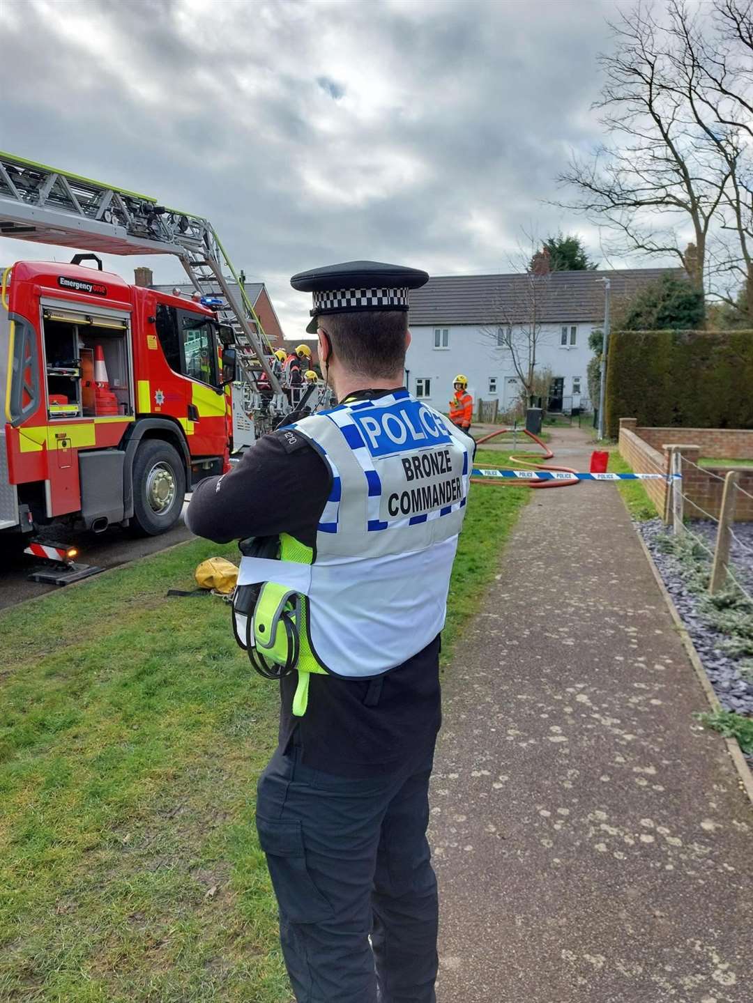 Police joined other emergency services including 30 firefighters at a house fire in Wisbech St Mary