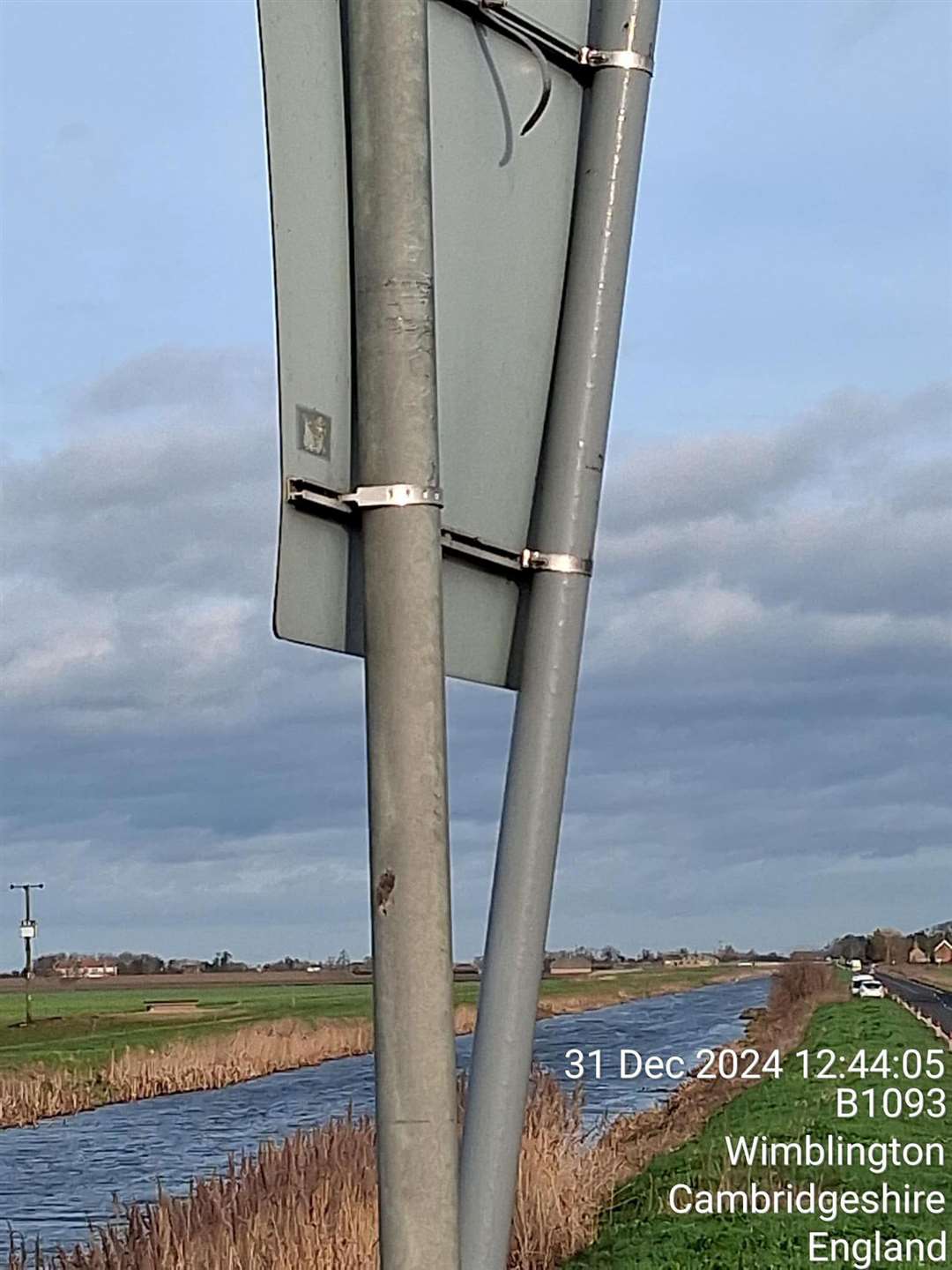 An accident just a couple of weeks after new signs were installed left this one damaged