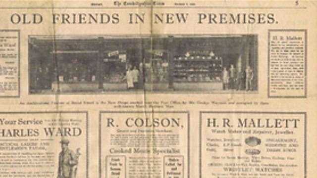 How news of H R Mallett and Co reloacting to Broad Street was featured in the local press. (55432154)