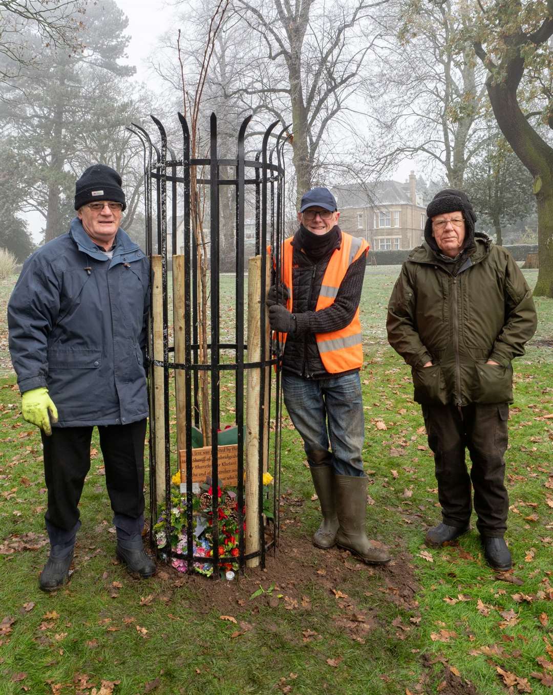 Alan Wheeldon, Roger Rawson and Stanley Spinks built the protective cage. Photo: Roger Rawson.