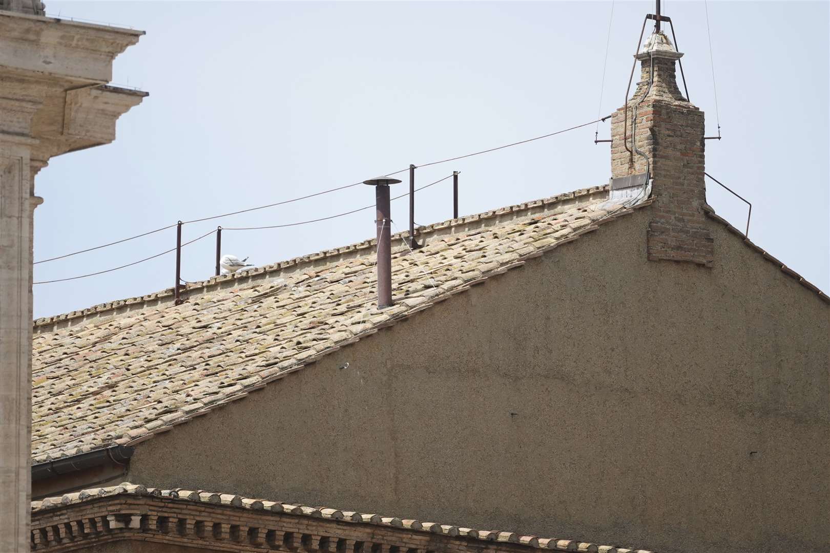 The chimney of the Sistine Chapel had been closely watched for smoke (Andrew Medichini/AP)