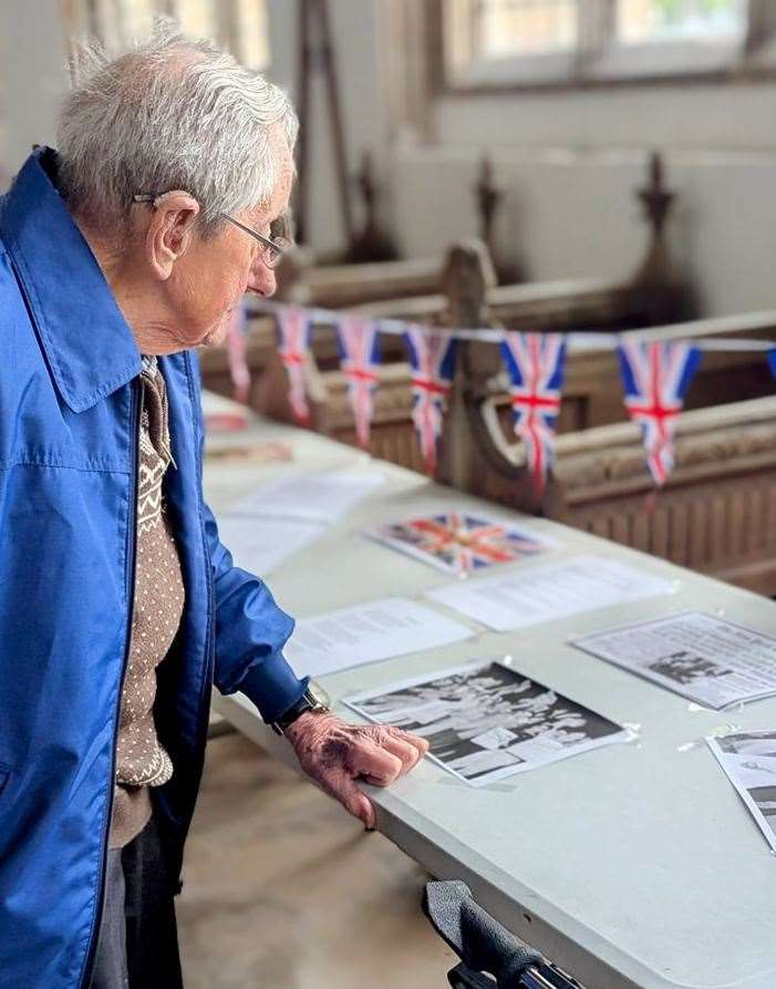 Pete at the VE Day exhibition