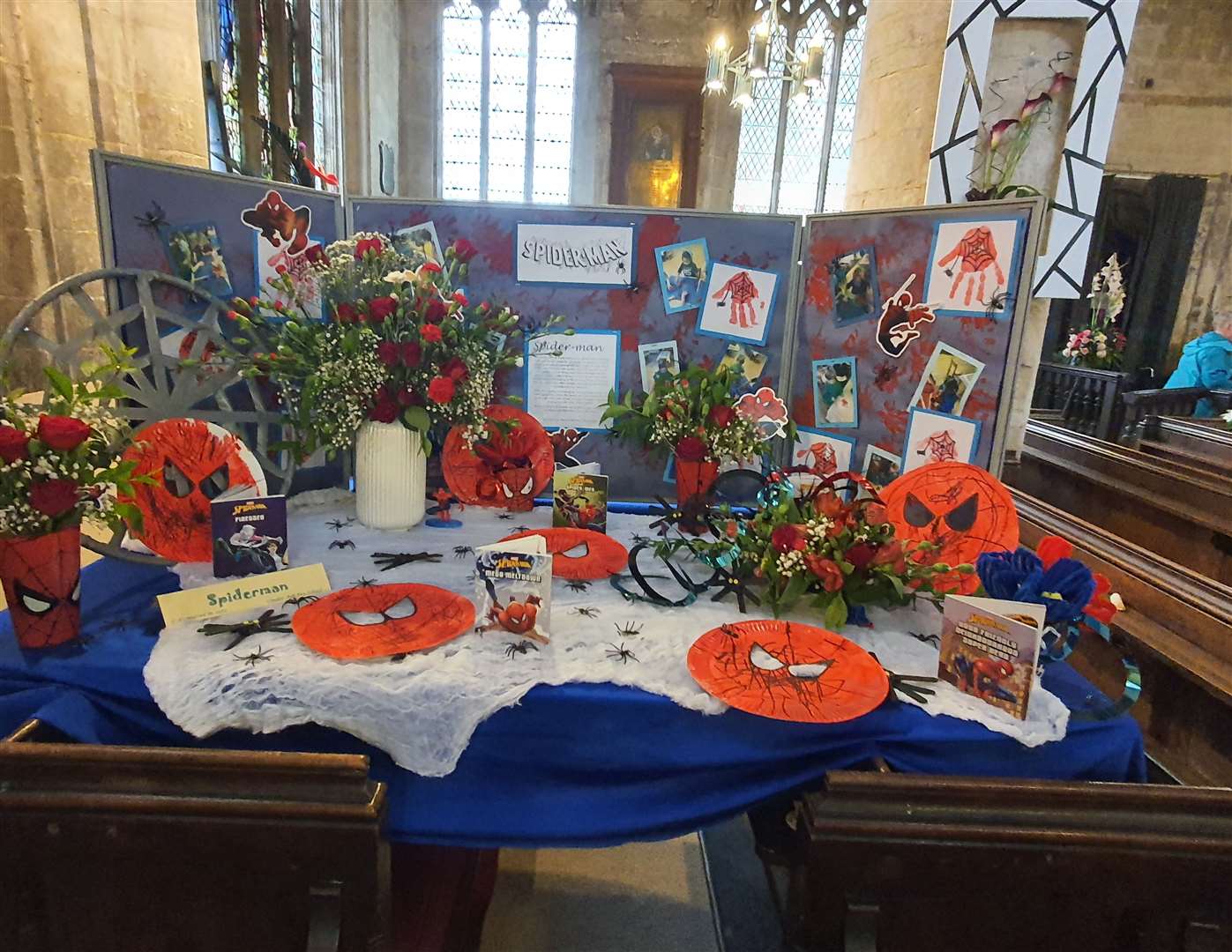 Cinder Ash Spiderman display at Long Sutton flower festival
