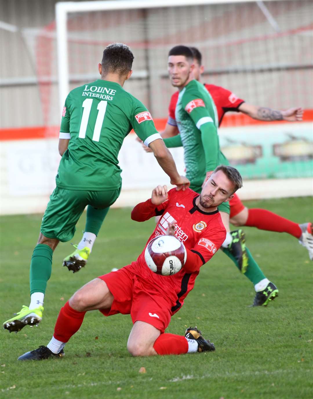Aaron Hart goes in for a tackle