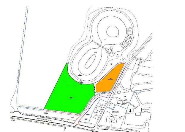 The orange area is where the off-lead area was created for camping customers in 2021 - the green area is where the new area that will be open to the public to hire is being proposed