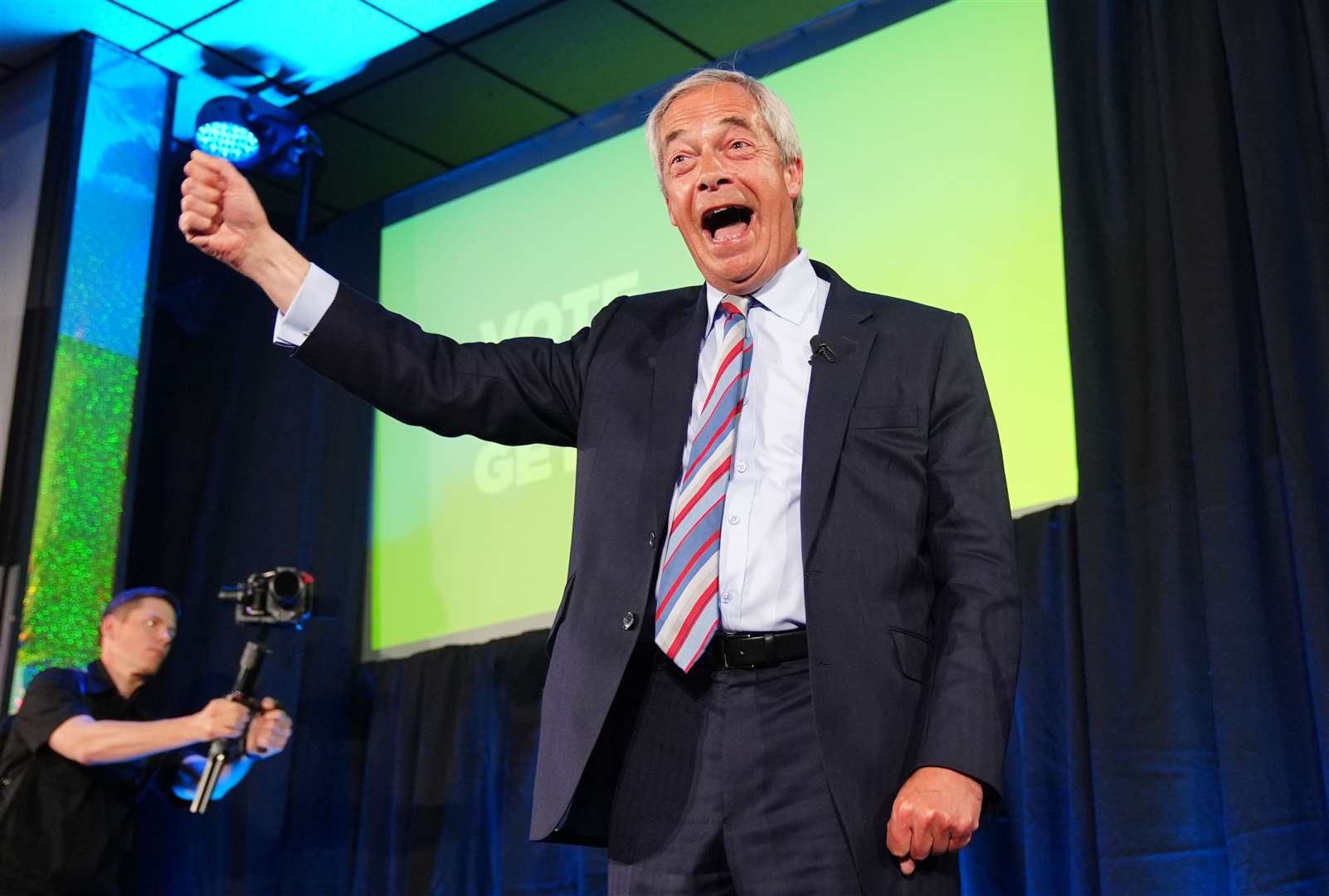Reform UK leader Nigel Farage during a visit to The Big Club in Newton Aycliffe, Co Durham (Owen Humphreys/PA)