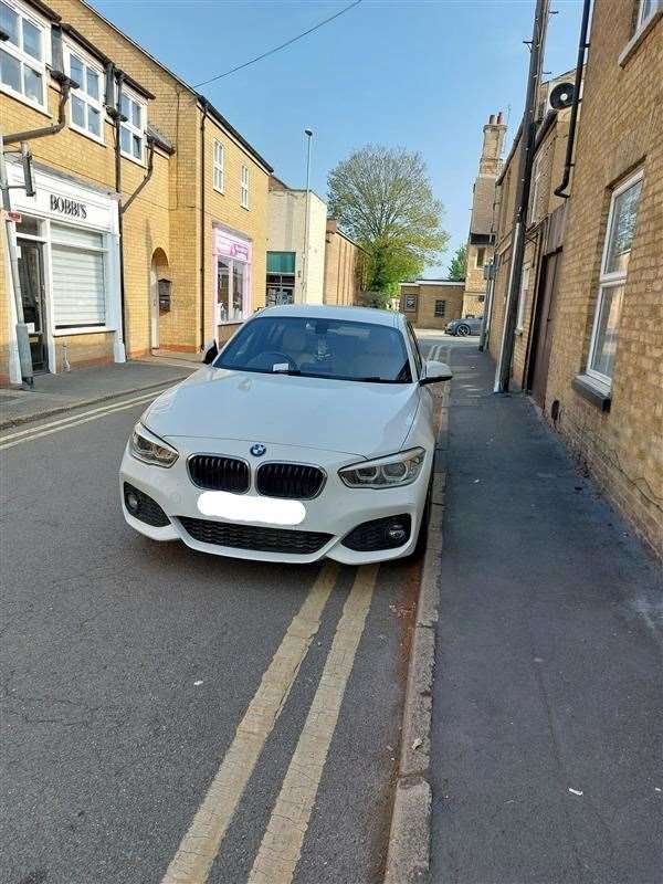 This BMW driver received a ticket after it was spotted parked on a double yellow line