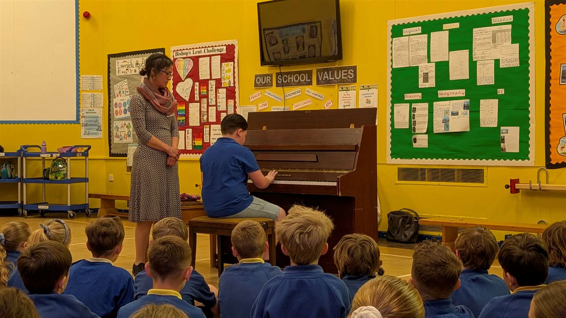 Children were invited to play music