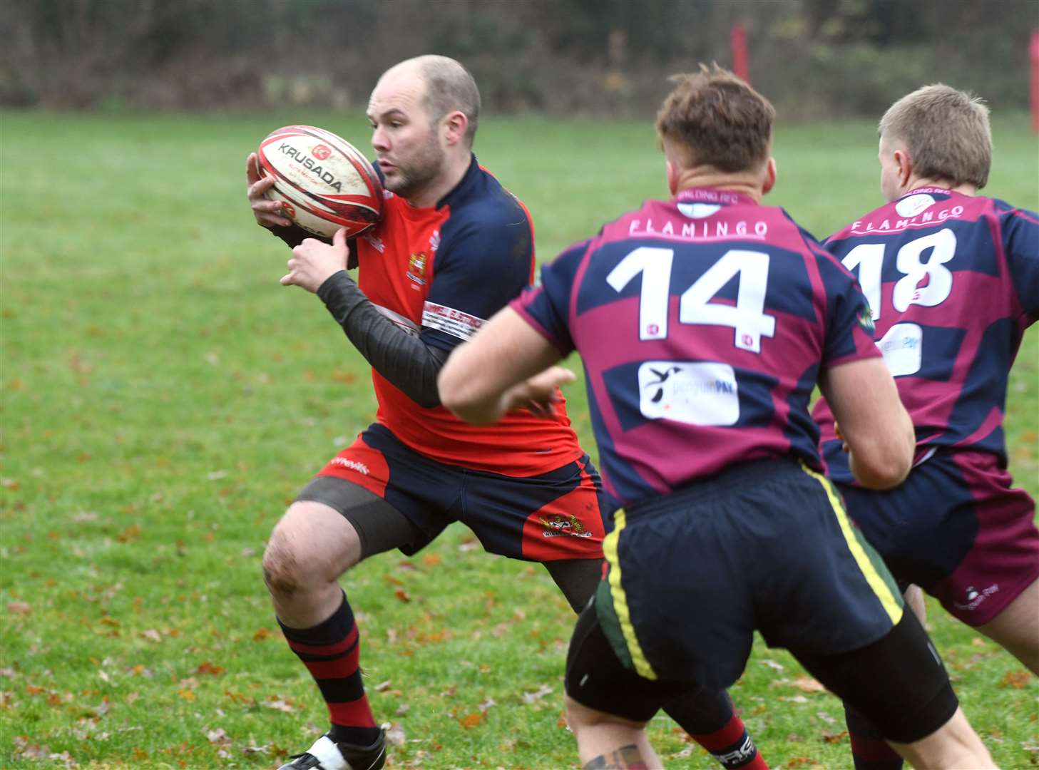 Wisbech v Spalding rugby action. (53807099)