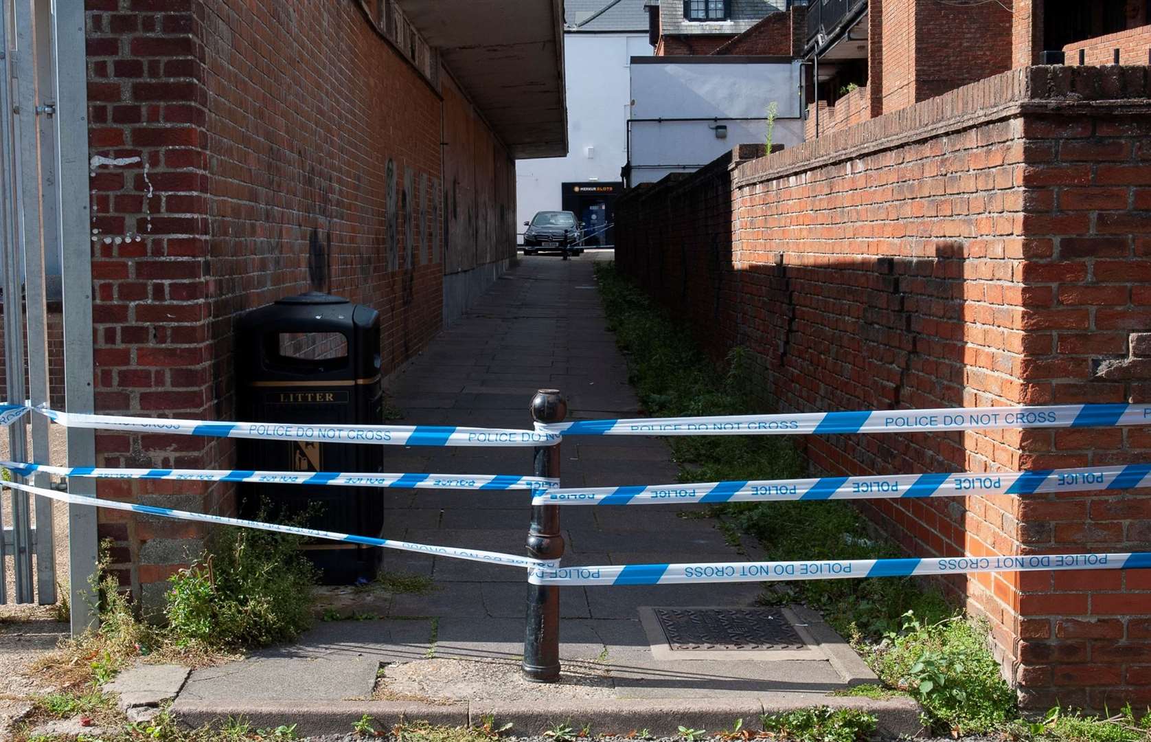 The area around The Globe in Wisbech's Market Place has been taped off today. Pictures: Michael Fysh